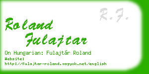 roland fulajtar business card
