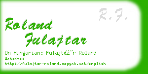 roland fulajtar business card